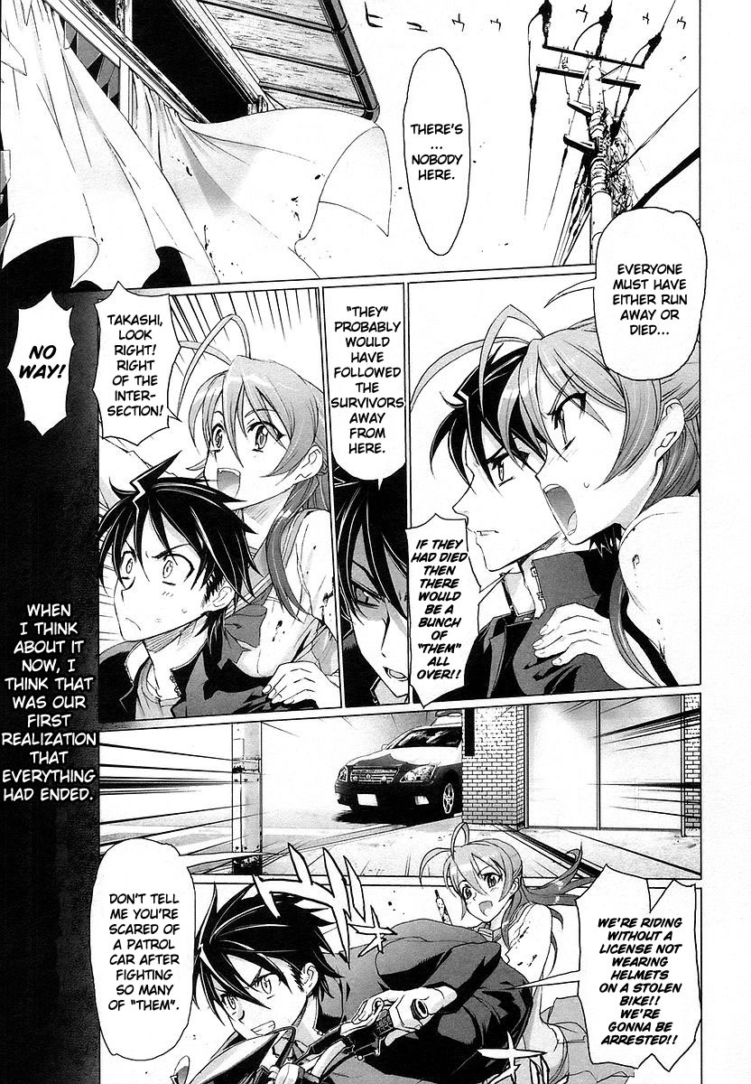 Highschool of the Dead Chapter 4 page 17 - Chapter 4: Running in the Dead