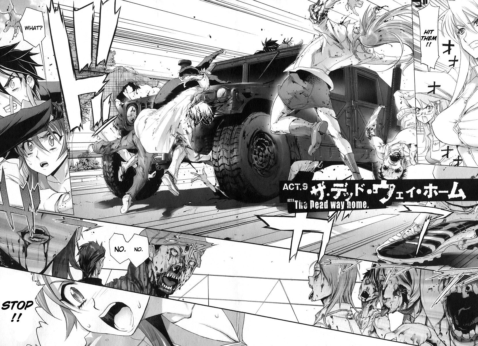 Highschool of the Dead Chapter 9 page 2 - Chapter 9: The Dead Way Home