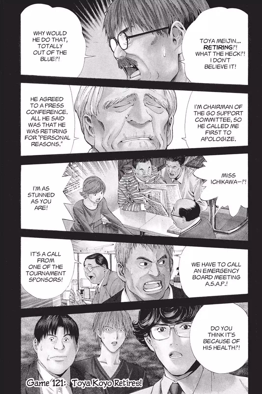 Hikaru no Go Chapter 121 page 1 - Chapter 121: Touya Kouyo Retires