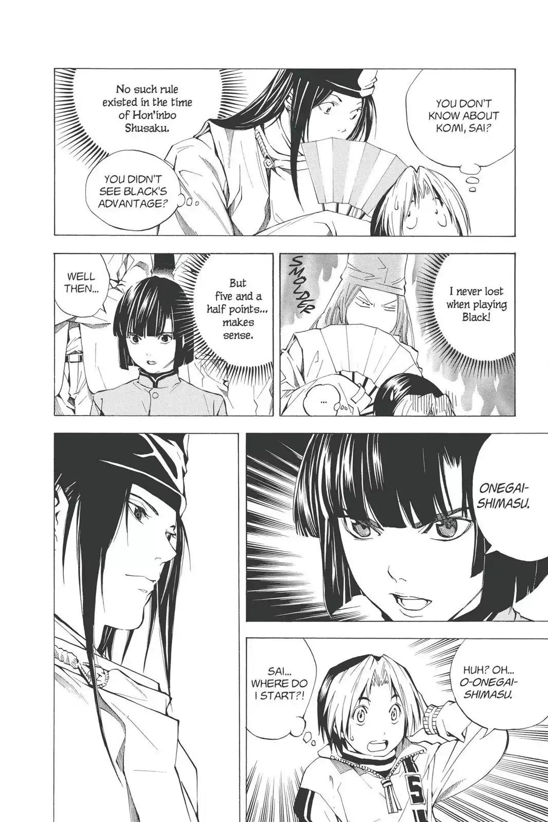 Hikaru no Go Chapter 189.5 page 8 - Vol.23 Bonus Story 1: Fujiwara no Sai vs. Akira Toya