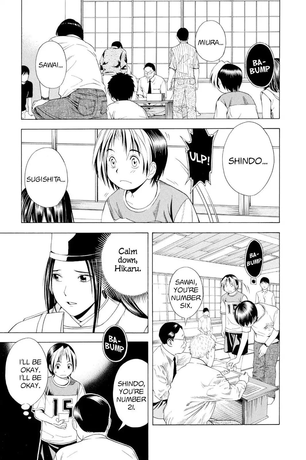 Hikaru no Go Chapter 64 page 15 - Chapter 64: Pro Test Prelims, Day One: The Man with the Beard