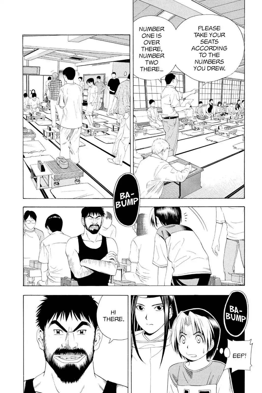 Hikaru no Go Chapter 64 page 16 - Chapter 64: Pro Test Prelims, Day One: The Man with the Beard
