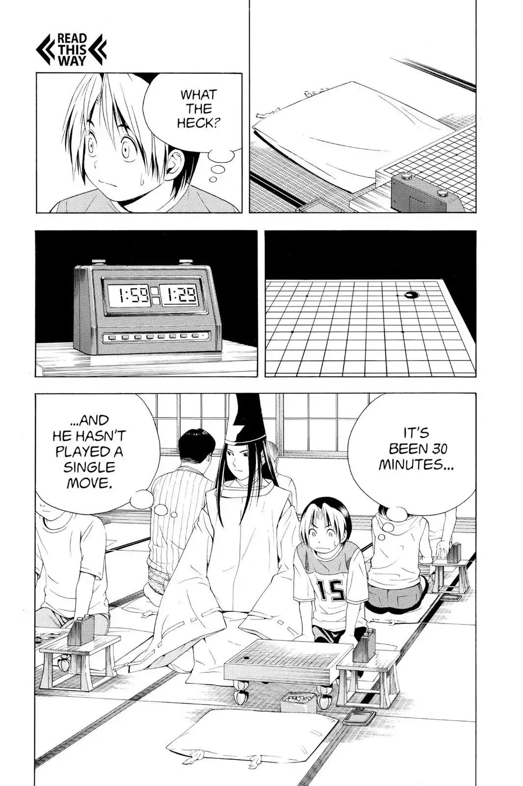 Hikaru no Go Chapter 64 page 19 - Chapter 64: Pro Test Prelims, Day One: The Man with the Beard
