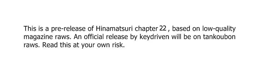 Hinamatsuri Chapter 22 page 1 - Chapter 22 : A Guide to Get Out of A Homeless Life