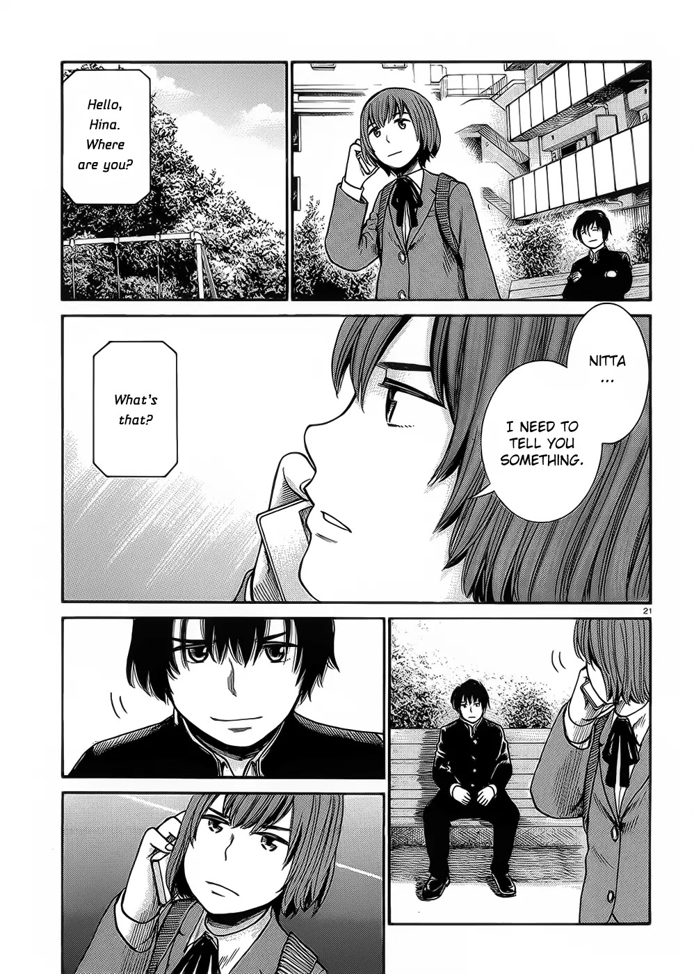 Hinamatsuri Chapter 30 page 21 - Chapter 30: Cheer Up, Hitoshi-kun!