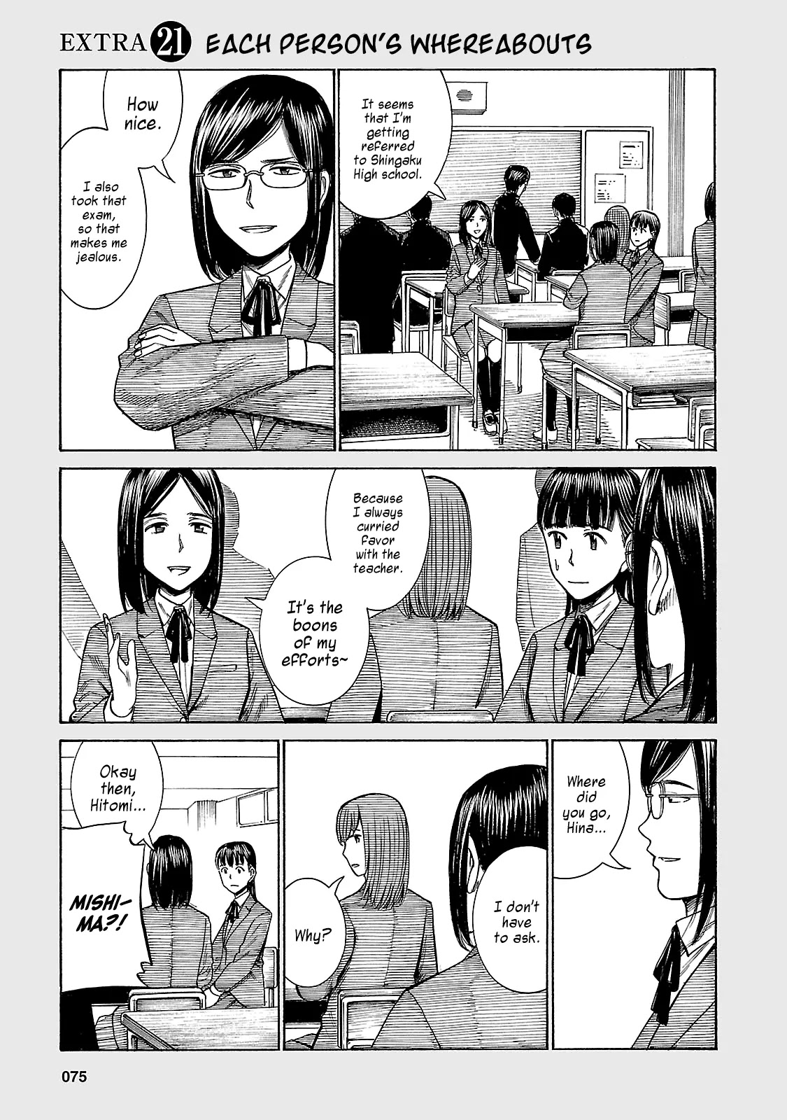 Hinamatsuri Chapter 50.5 page 1 - Chapter 50.5: Each Person's Whereabouts