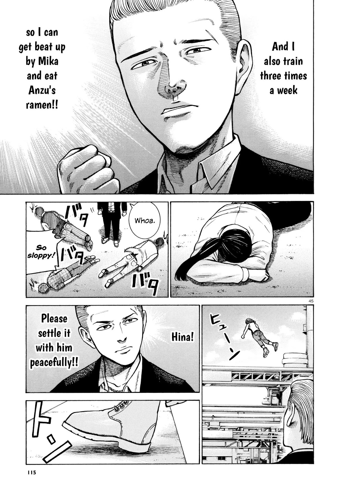 Hinamatsuri Chapter 68 page 44 - Chapter 68: Three year punch