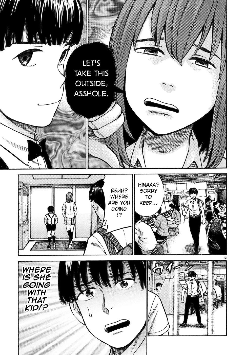Hinamatsuri Chapter 83 page 13 - Chapter 83: The Silent Superhuman Showdown