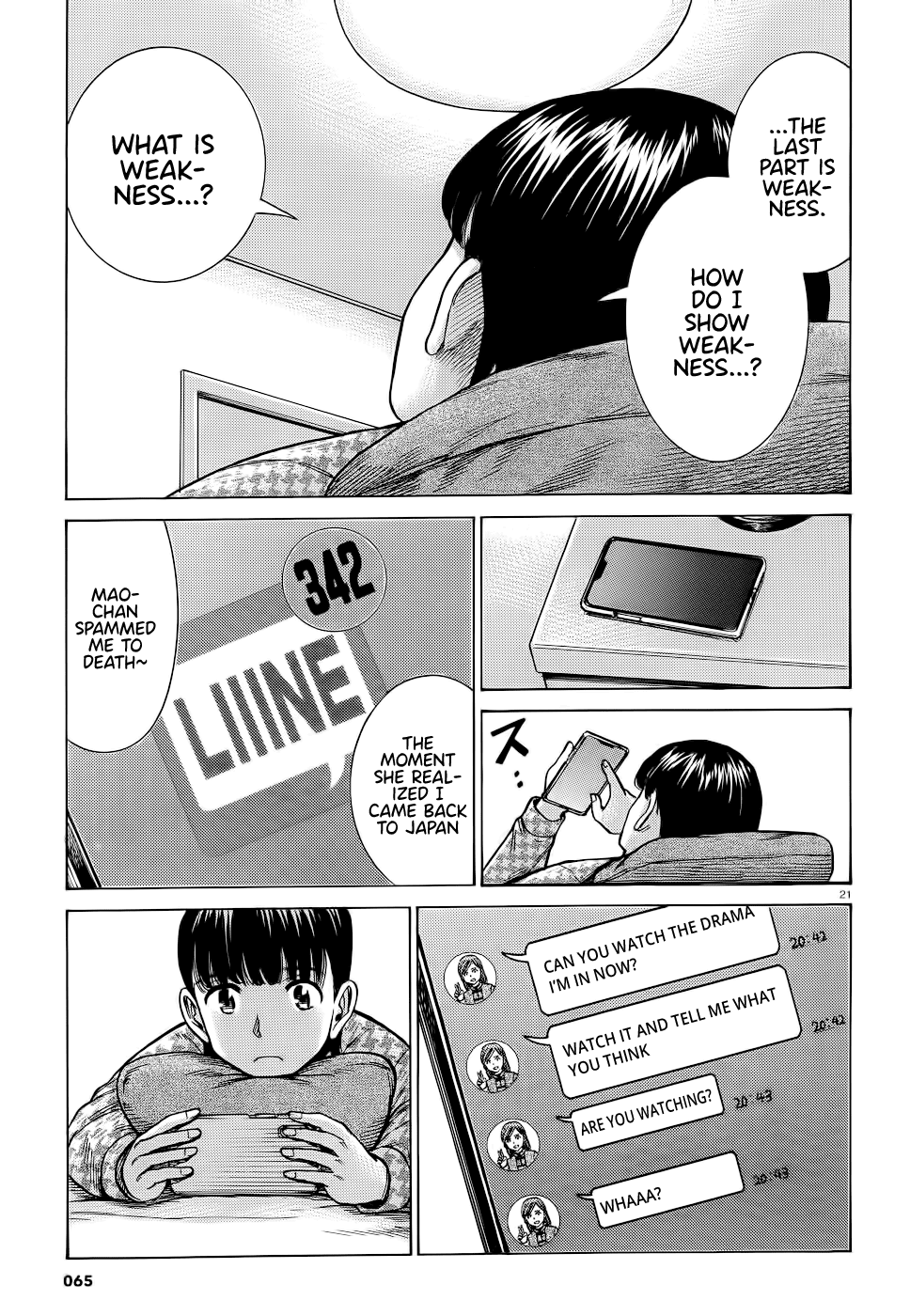 Hinamatsuri Chapter 93 page 21 - Chapter 93: Mishima Hitomi's great sleepover operation.