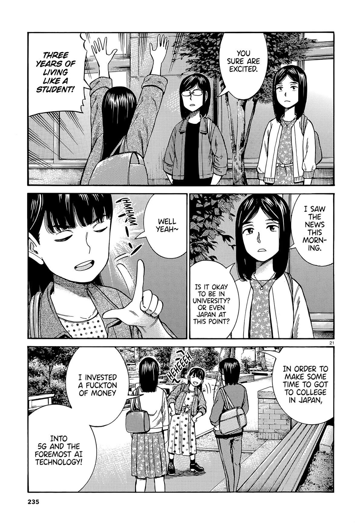 Hinamatsuri Chapter 99 page 21 - Chapter 99: Life Since Then (Part 1)