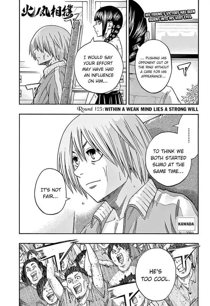 Hinomaru Zumou Chapter 123 page 1 - Chapter 123: Within a Weak Mind Lies a Strong Will
