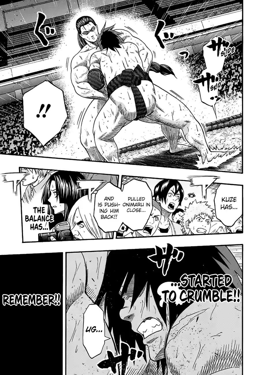 Hinomaru Zumou Chapter 149 page 10 - Chapter 149: Onimaru Kunitsuna Vs Kusanagi no Tsurugi, Awakening