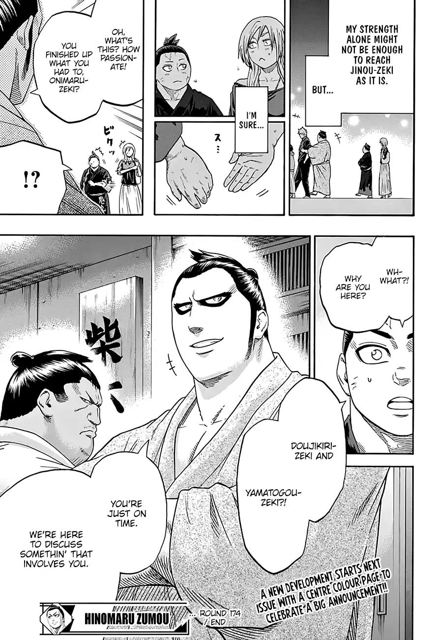 Hinomaru Zumou Chapter 174 page 19 - Chapter 174: Onimaru Kunitsuna Vs. Gojou Reina, Rematch!!
