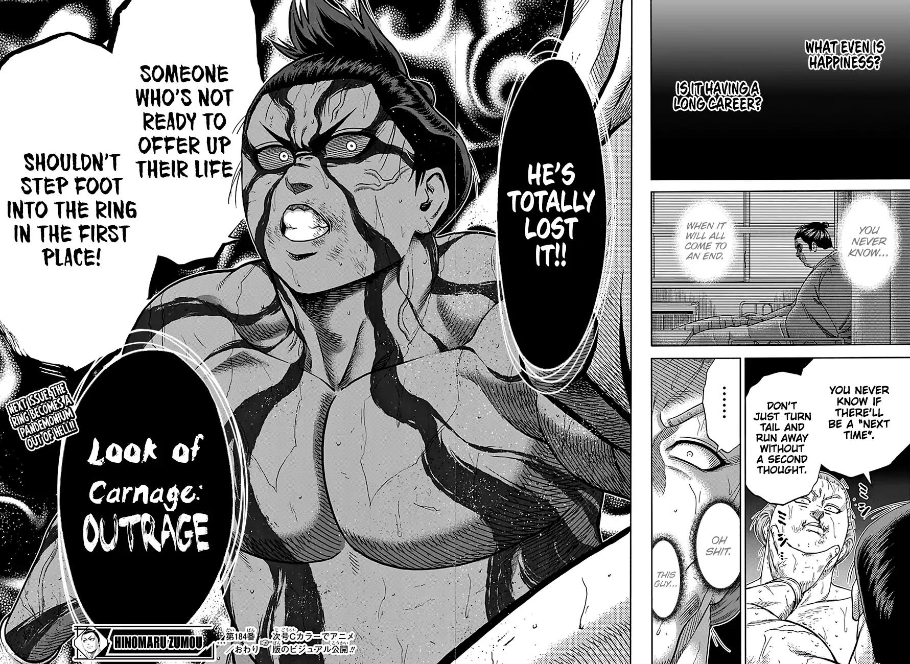Hinomaru Zumou Chapter 184 page 18 - Chapter 184: A Tour Through Hell