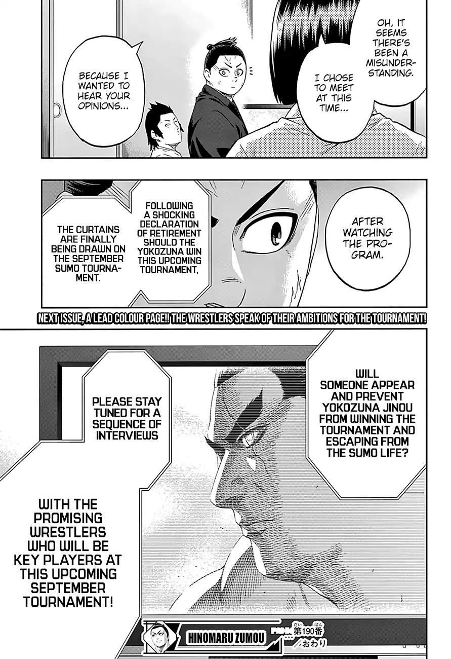 Hinomaru Zumou Chapter 190 page 19 - Chapter 190: Rankings Announced