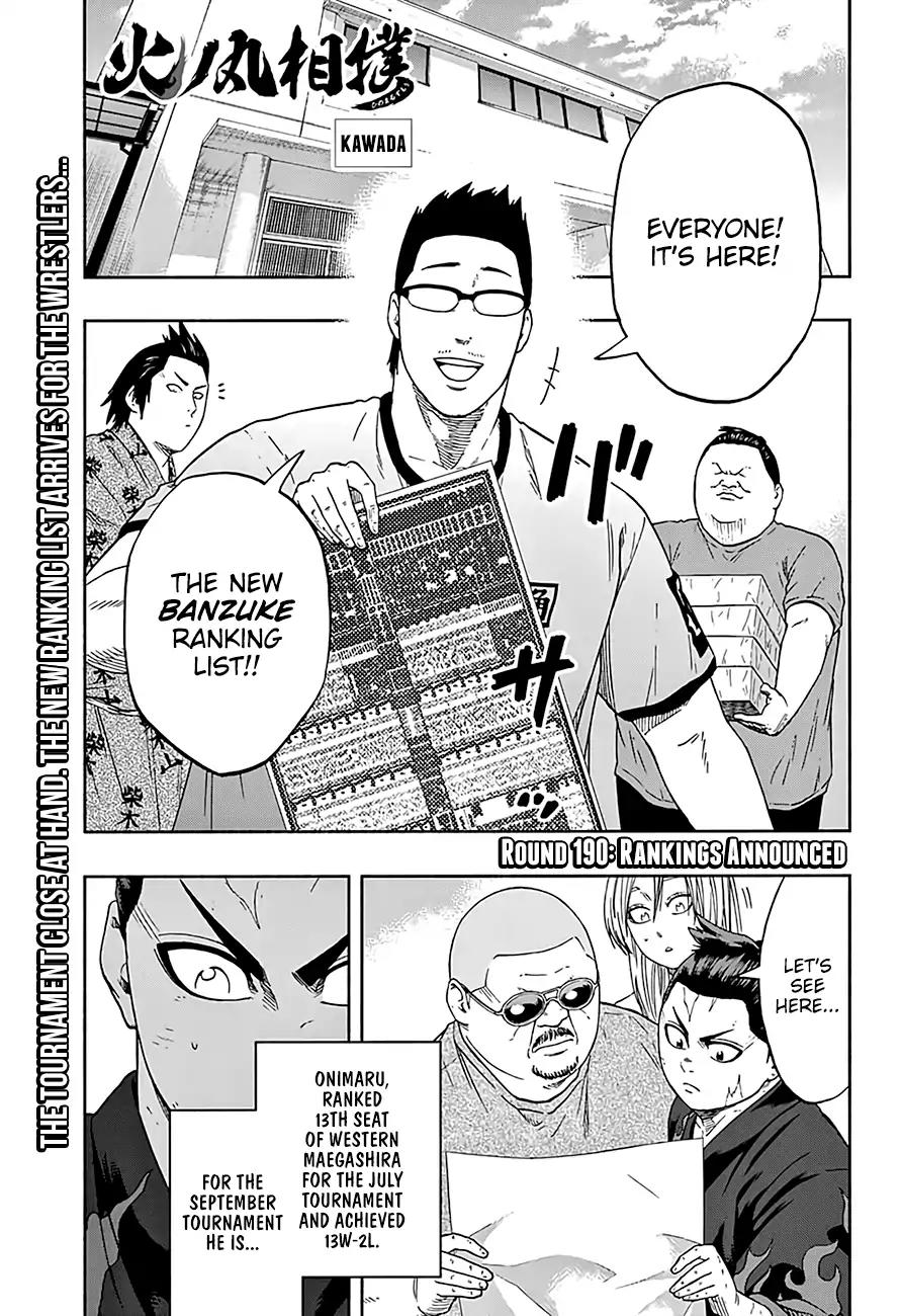 Hinomaru Zumou Chapter 190 page 2 - Chapter 190: Rankings Announced