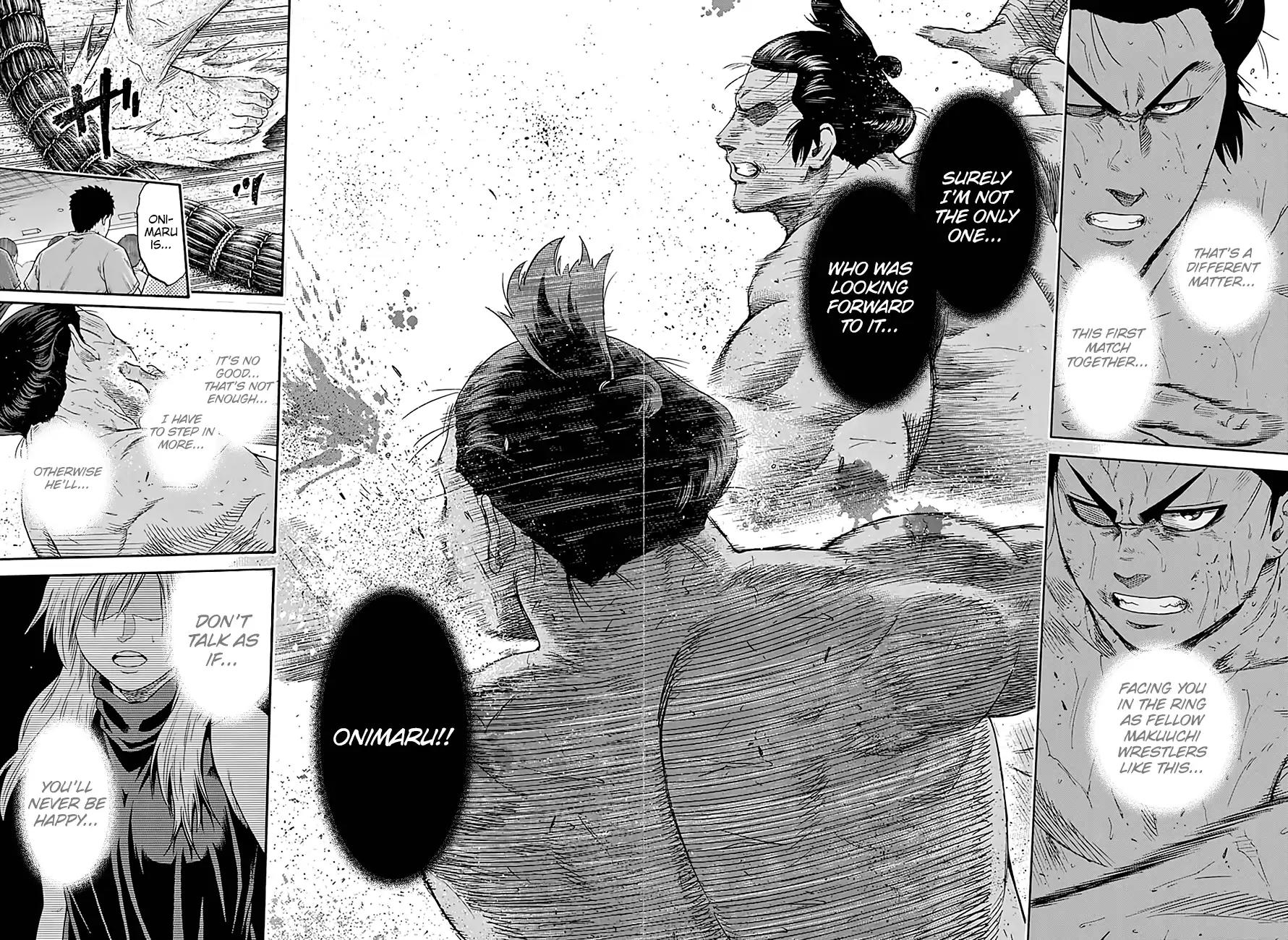 Hinomaru Zumou Chapter 193 page 12 - Chapter 193: Onimaru Kunitsuna VS. Oodenta Mitsuyo, Rematch