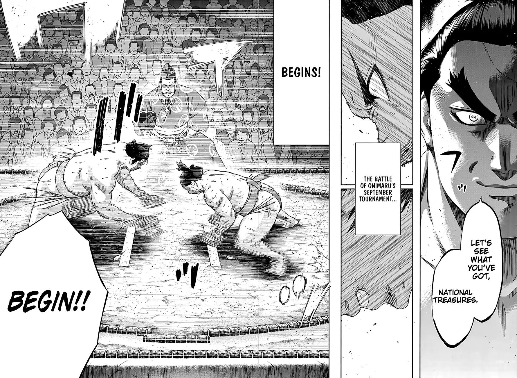 Hinomaru Zumou Chapter 193 page 7 - Chapter 193: Onimaru Kunitsuna VS. Oodenta Mitsuyo, Rematch