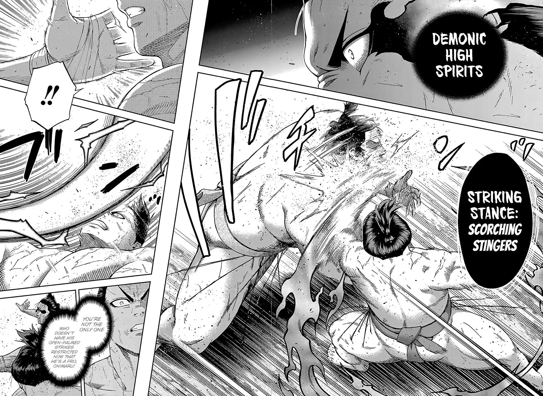 Hinomaru Zumou Chapter 193 page 9 - Chapter 193: Onimaru Kunitsuna VS. Oodenta Mitsuyo, Rematch