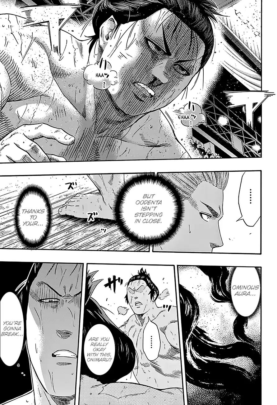 Hinomaru Zumou Chapter 194 page 9 - Chapter 194: Onimaru Kunitsuna VS. Oodenta Mitsuyo, Destruction