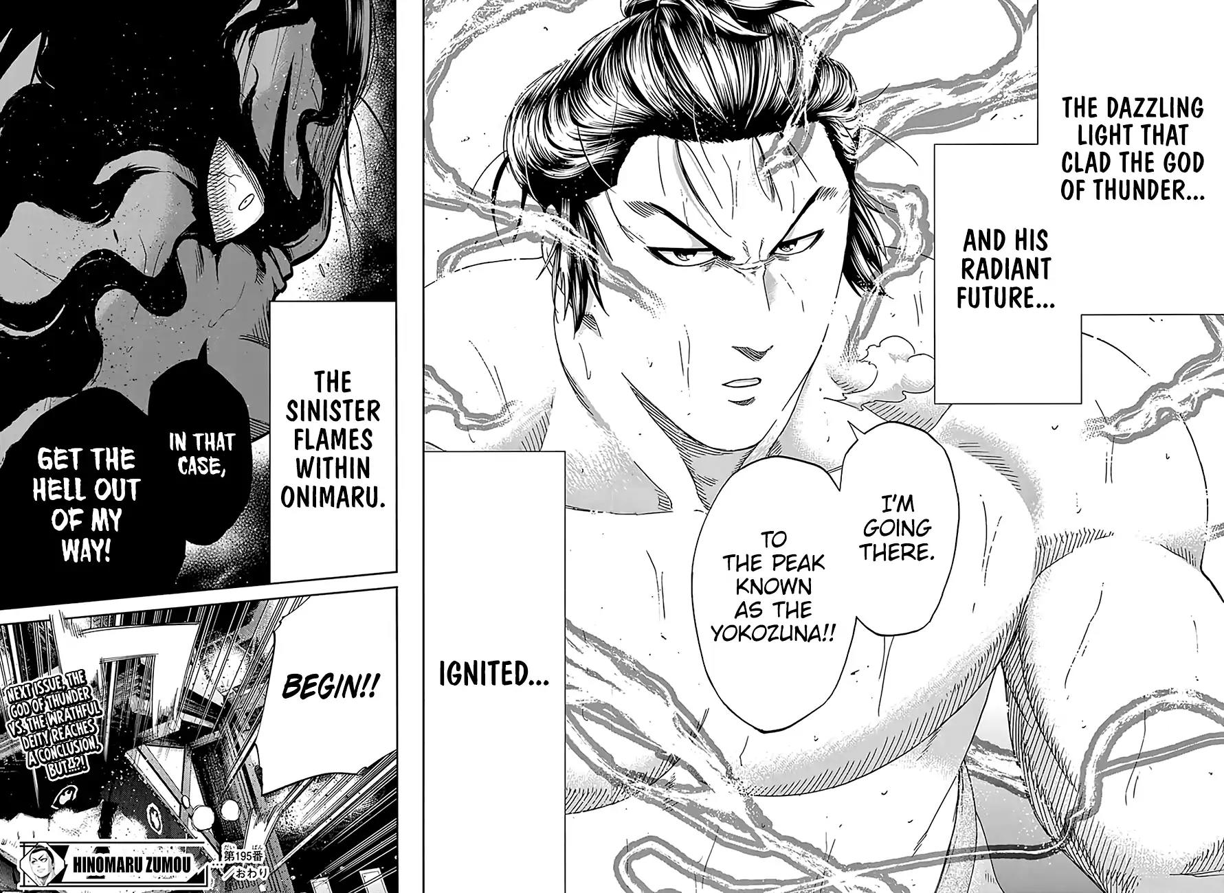 Hinomaru Zumou Chapter 195 page 18 - Chapter 195: Onimaru Kunitsuna VS. Oodenta Mitsuyo, Flash