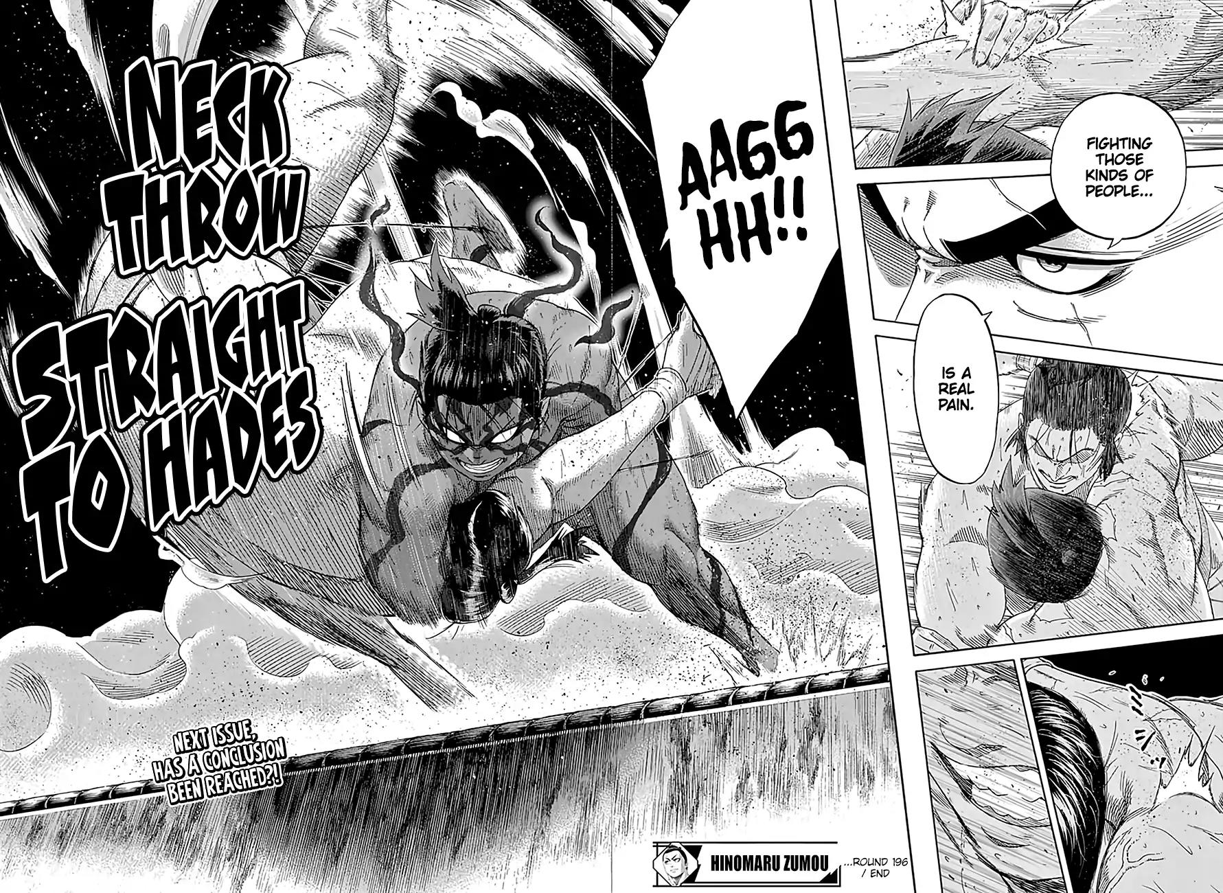Hinomaru Zumou Chapter 196 page 14 - Chapter 196: Onimaru Kunitsuna VS. Oodenta Mitsuyo, Observation