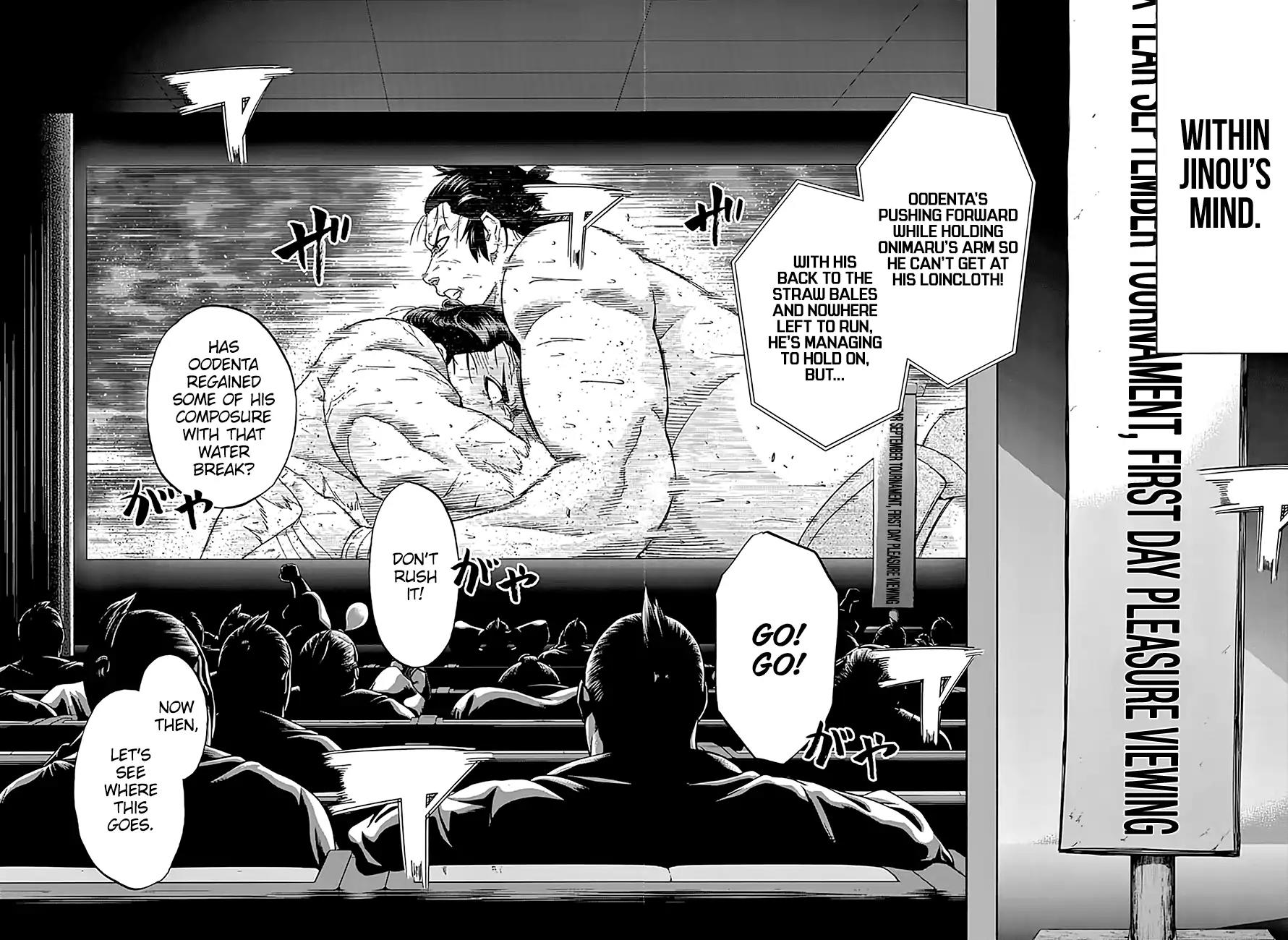 Hinomaru Zumou Chapter 196 page 3 - Chapter 196: Onimaru Kunitsuna VS. Oodenta Mitsuyo, Observation