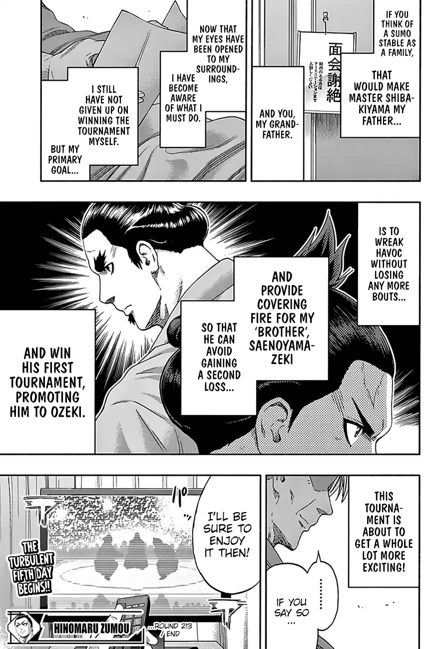 Hinomaru Zumou Chapter 213 page 19 - Chapter 213: Onimaru Kunitsuna VS. Kinkaizan Hayato