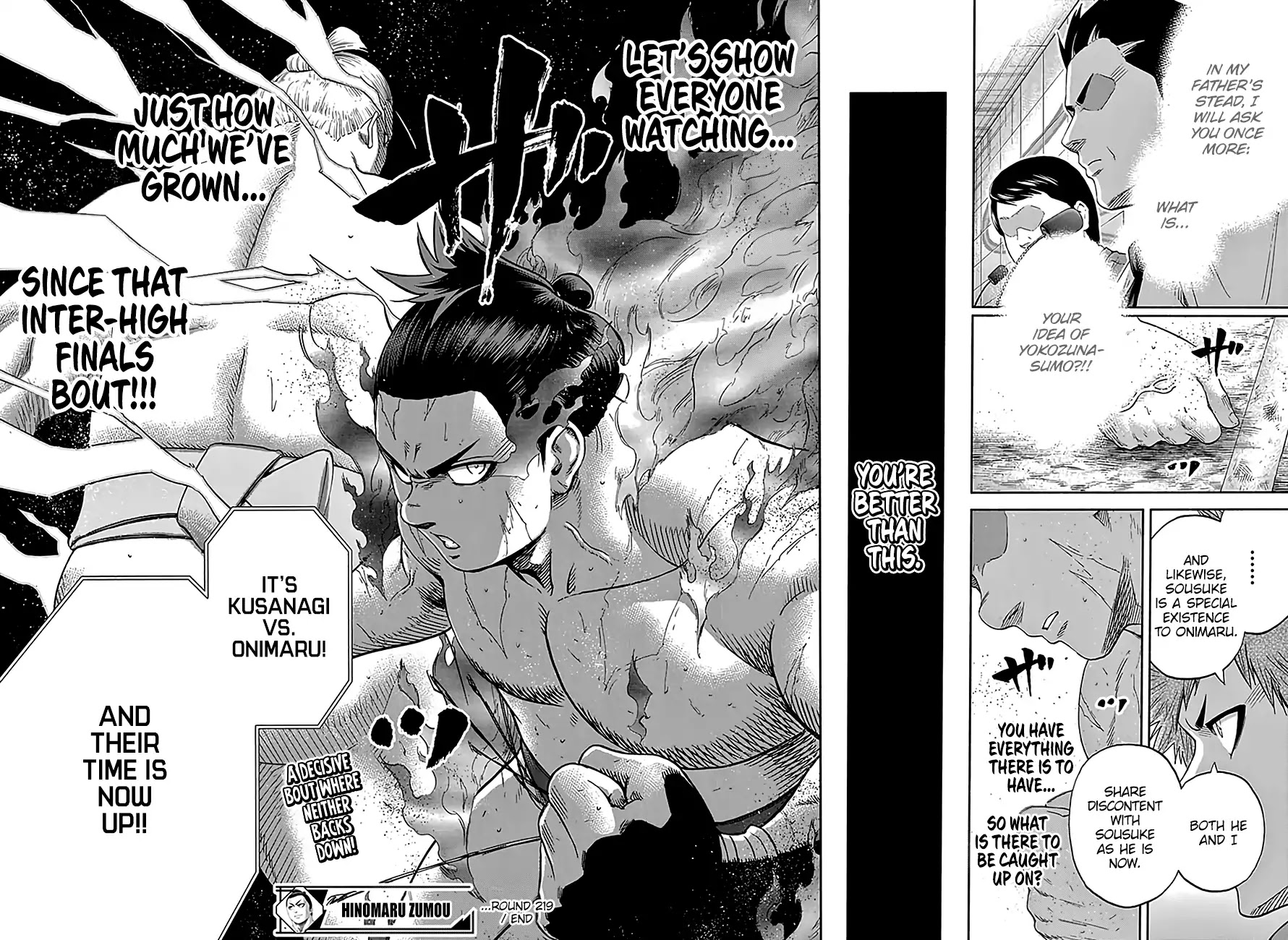 Hinomaru Zumou Chapter 219 page 18 - Chapter 219: Onimaru Kunitsuna VS. Kusanagi Sword, Take Three