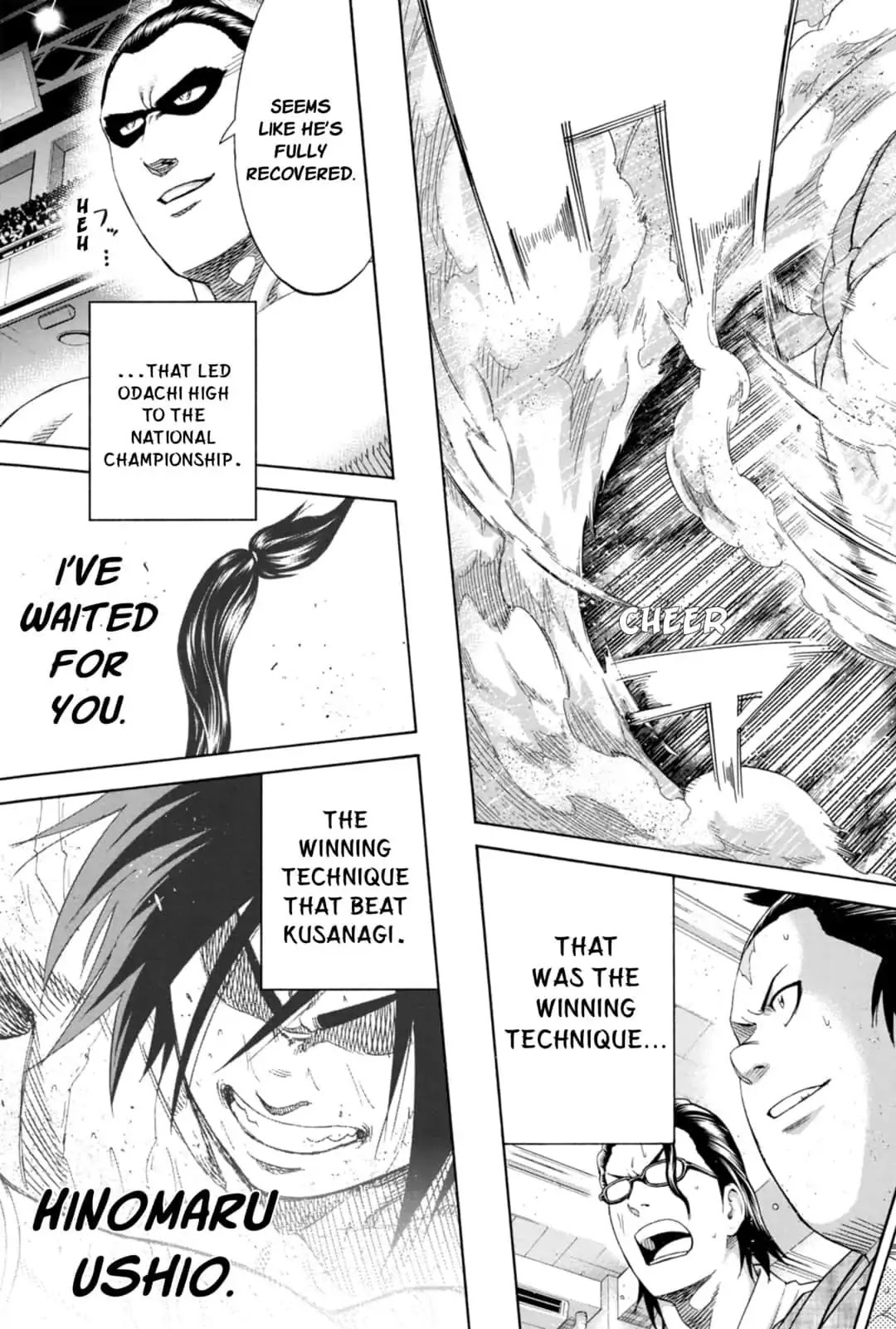 Hinomaru Zumou Chapter 224 page 3 - Chapter 224: Onimaru Kunitsuna VS Kusanagi Sword, Transcend