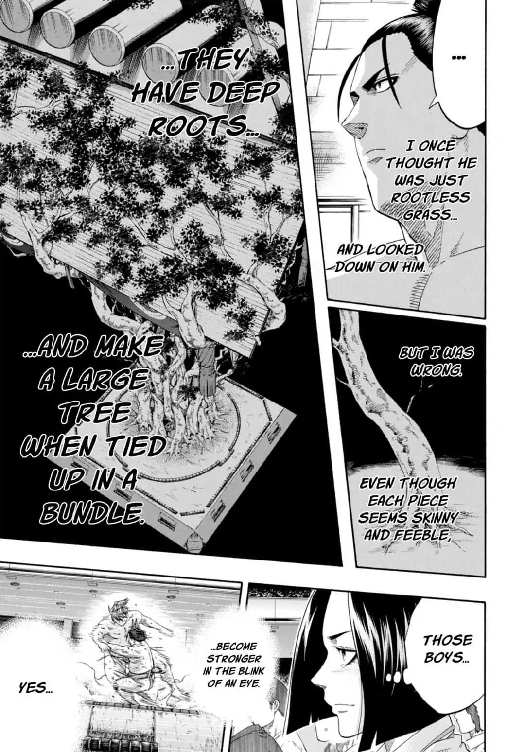 Hinomaru Zumou Chapter 238 page 13 - Chapter 238: Onimaru Kunitsuna and Mikazun Munechika, Evolution by Kawada