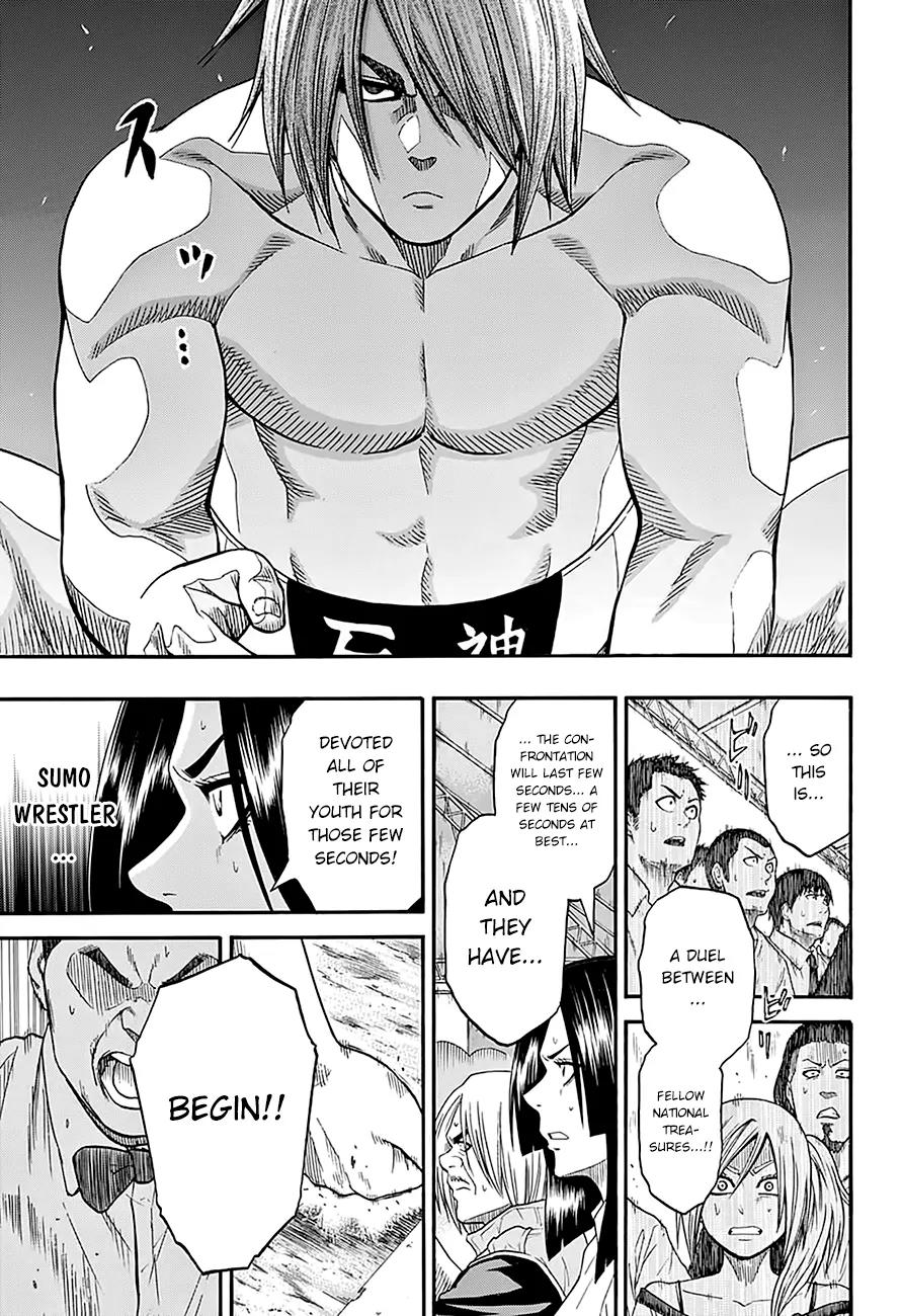 Hinomaru Zumou Chapter 63 page 19 - Chapter 63: Onimaru Kunitsuna Vs Mikazuki Munechika, Second Round