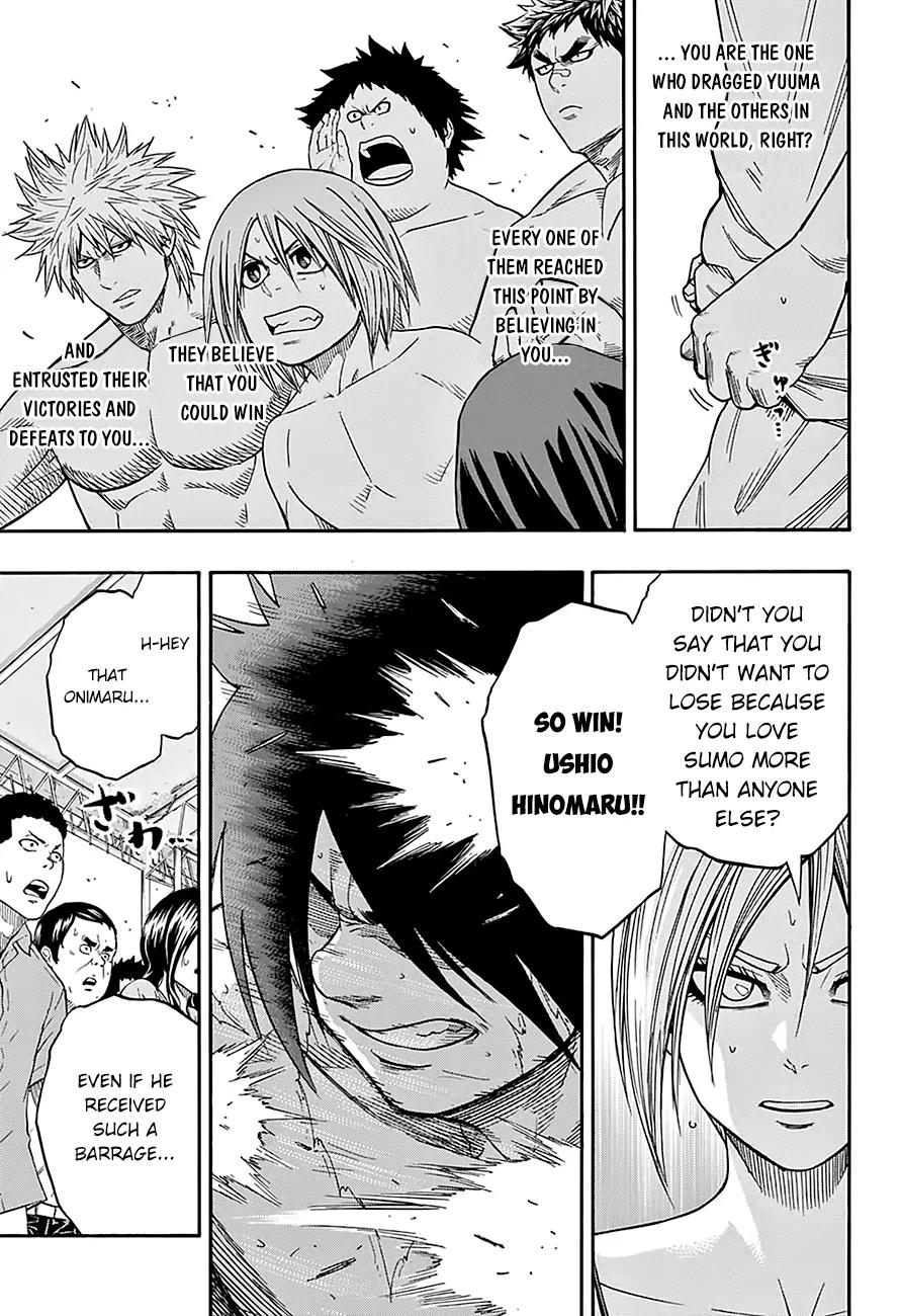 Hinomaru Zumou Chapter 64 page 11 - Chapter 64: Onimaru Kunitsuka Vs Mikazuki Munechika, Second Round 2