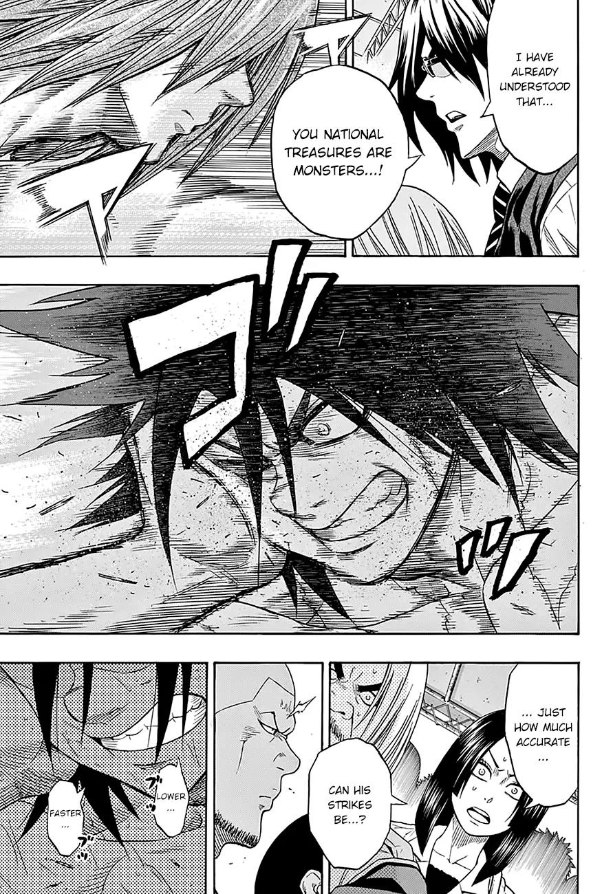 Hinomaru Zumou Chapter 64 page 13 - Chapter 64: Onimaru Kunitsuka Vs Mikazuki Munechika, Second Round 2
