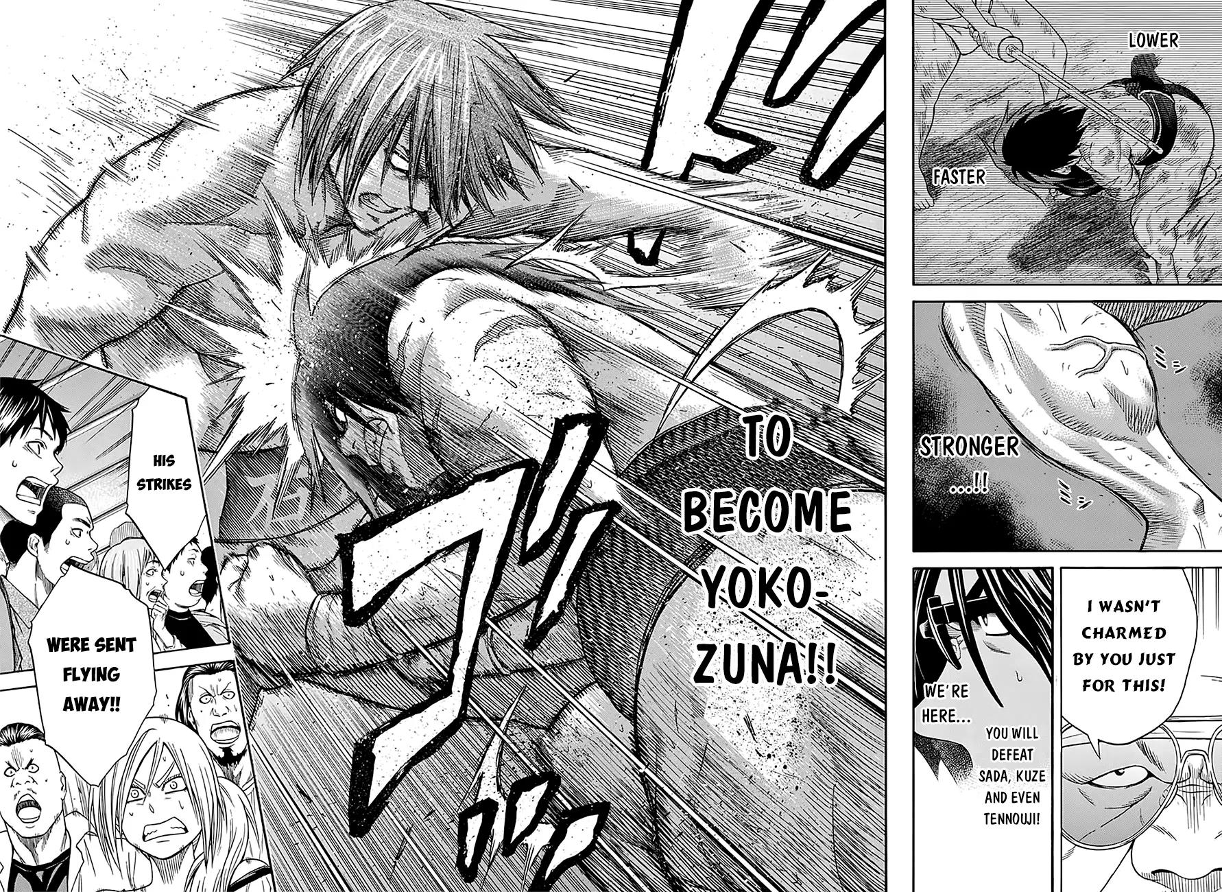 Hinomaru Zumou Chapter 64 page 14 - Chapter 64: Onimaru Kunitsuka Vs Mikazuki Munechika, Second Round 2
