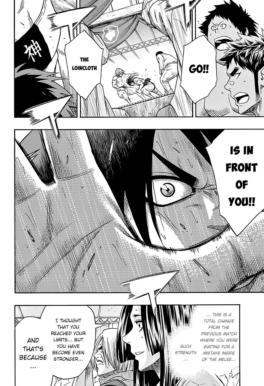 Hinomaru Zumou Chapter 64 page 15 - Chapter 64: Onimaru Kunitsuka Vs Mikazuki Munechika, Second Round 2