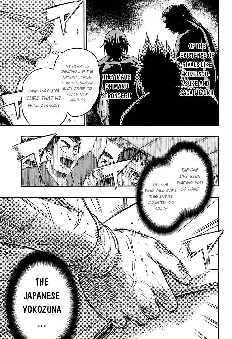 Hinomaru Zumou Chapter 64 page 16 - Chapter 64: Onimaru Kunitsuka Vs Mikazuki Munechika, Second Round 2