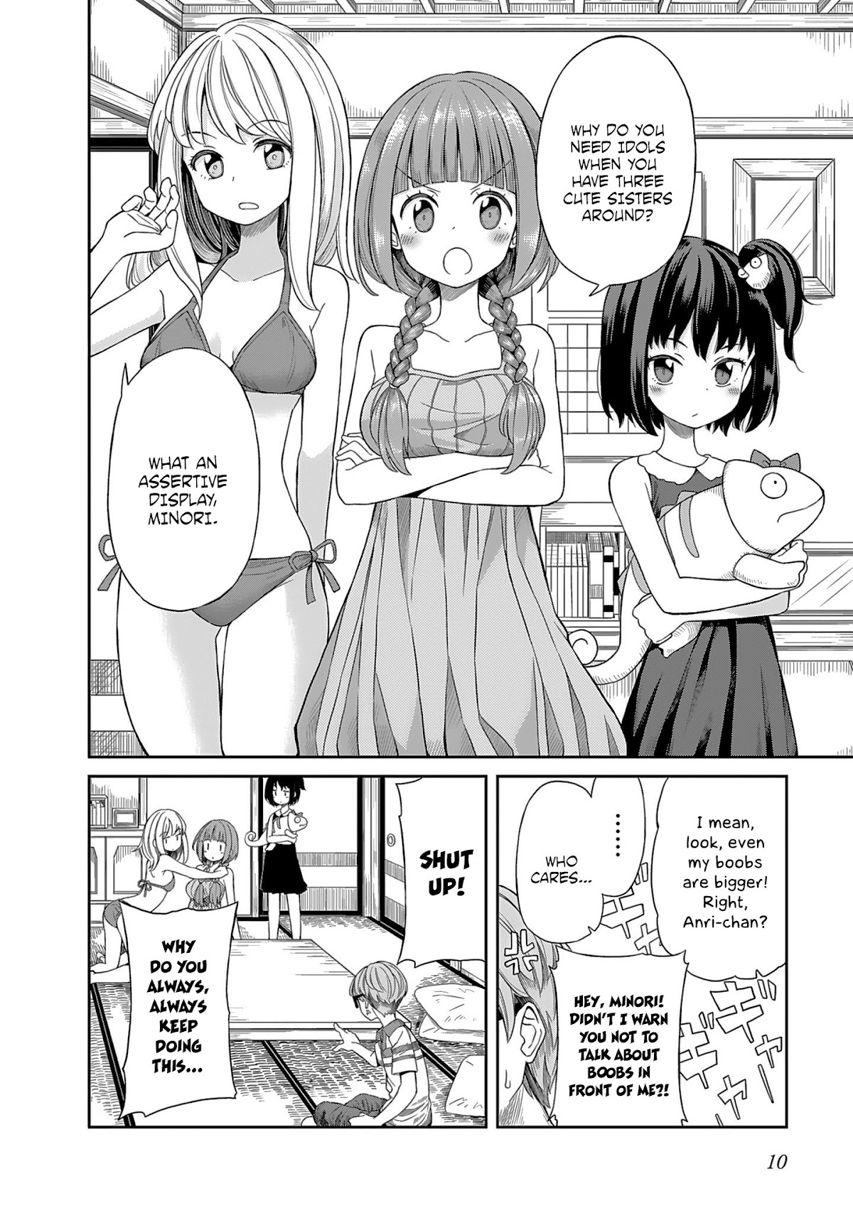 Hinomoto Sanshimai wa Kamatte Hoshii Chapter 1 page 6 - Chapter 1: Young Sacchan's worries