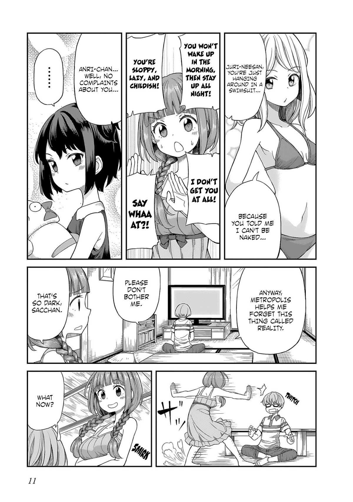 Hinomoto Sanshimai wa Kamatte Hoshii Chapter 1 page 7 - Chapter 1: Young Sacchan's worries