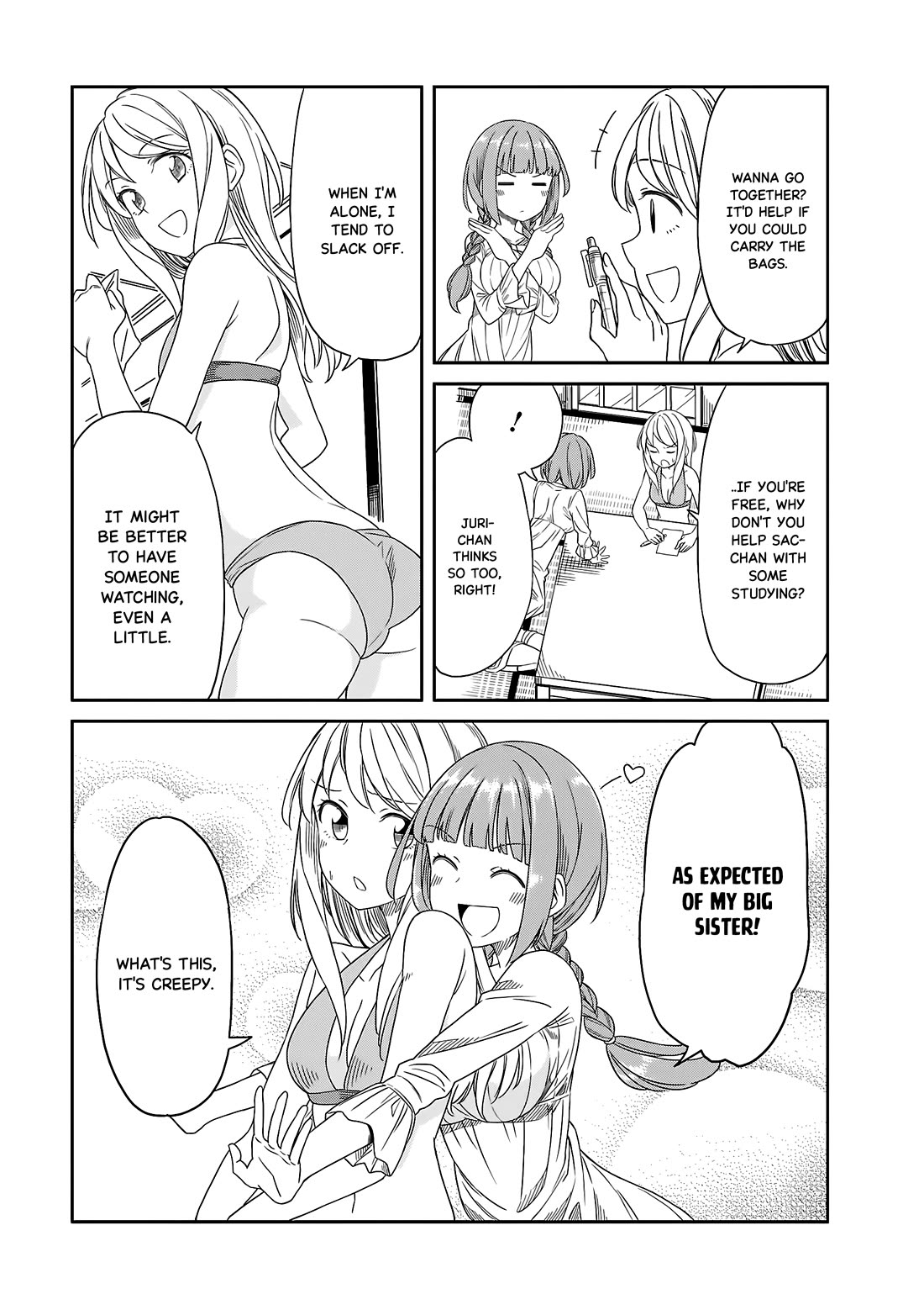 Hinomoto Sanshimai wa Kamatte Hoshii Chapter 18 page 5 - Chapter 18: Endless homework
