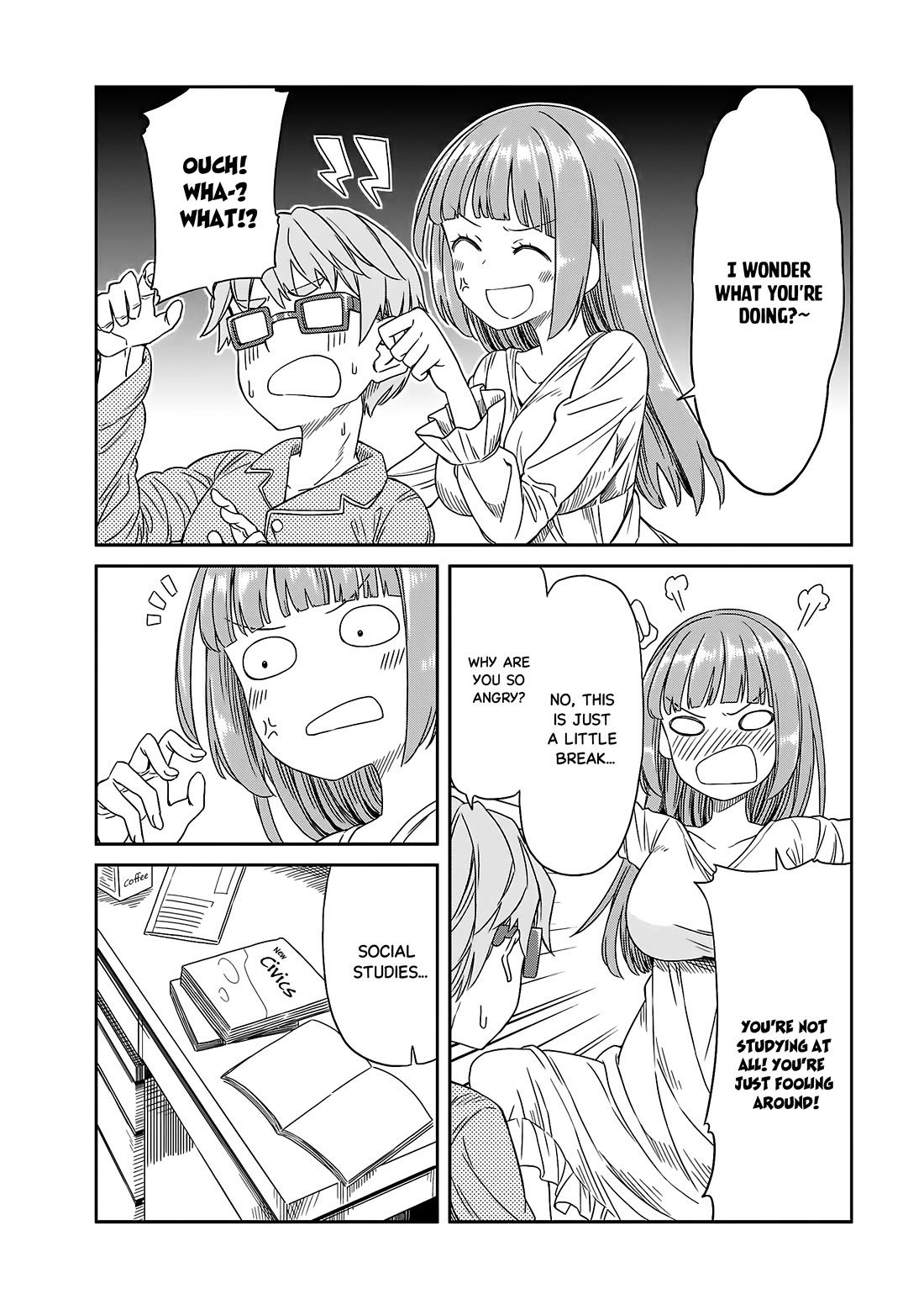 Hinomoto Sanshimai wa Kamatte Hoshii Chapter 18 page 8 - Chapter 18: Endless homework