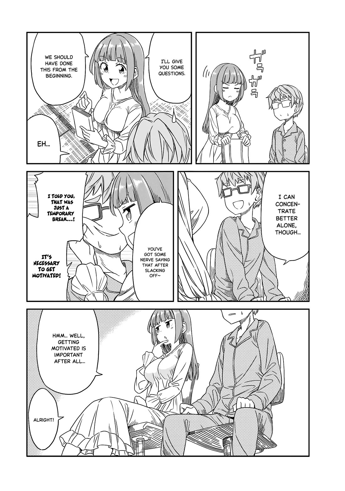 Hinomoto Sanshimai wa Kamatte Hoshii Chapter 18 page 9 - Chapter 18: Endless homework