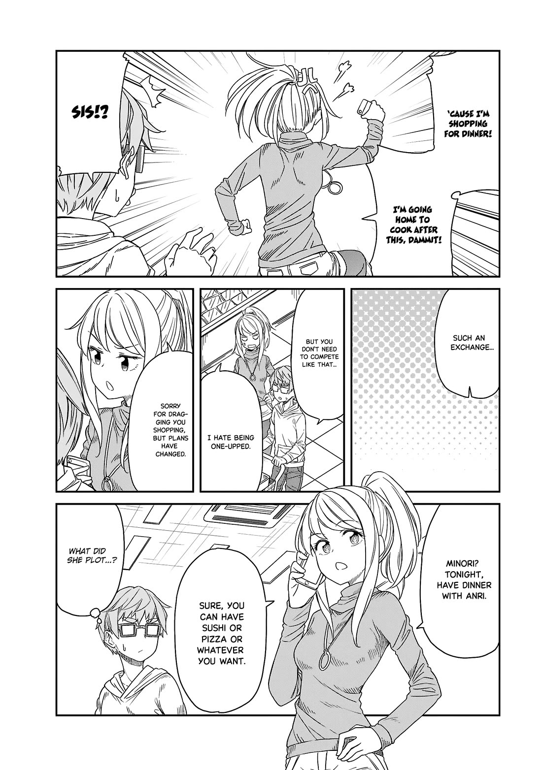 Hinomoto Sanshimai wa Kamatte Hoshii Chapter 19 page 4 - Chapter 19: 4th avenue cafe
