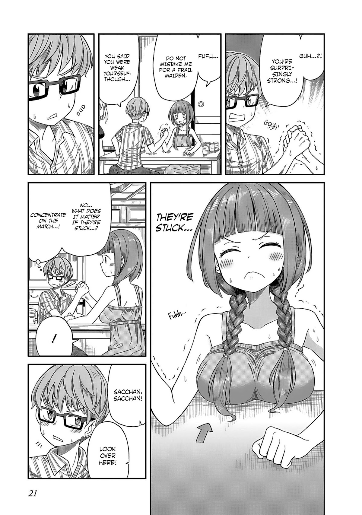Hinomoto Sanshimai wa Kamatte Hoshii Chapter 2 page 5 - Chapter 2: The fierce manjuu war