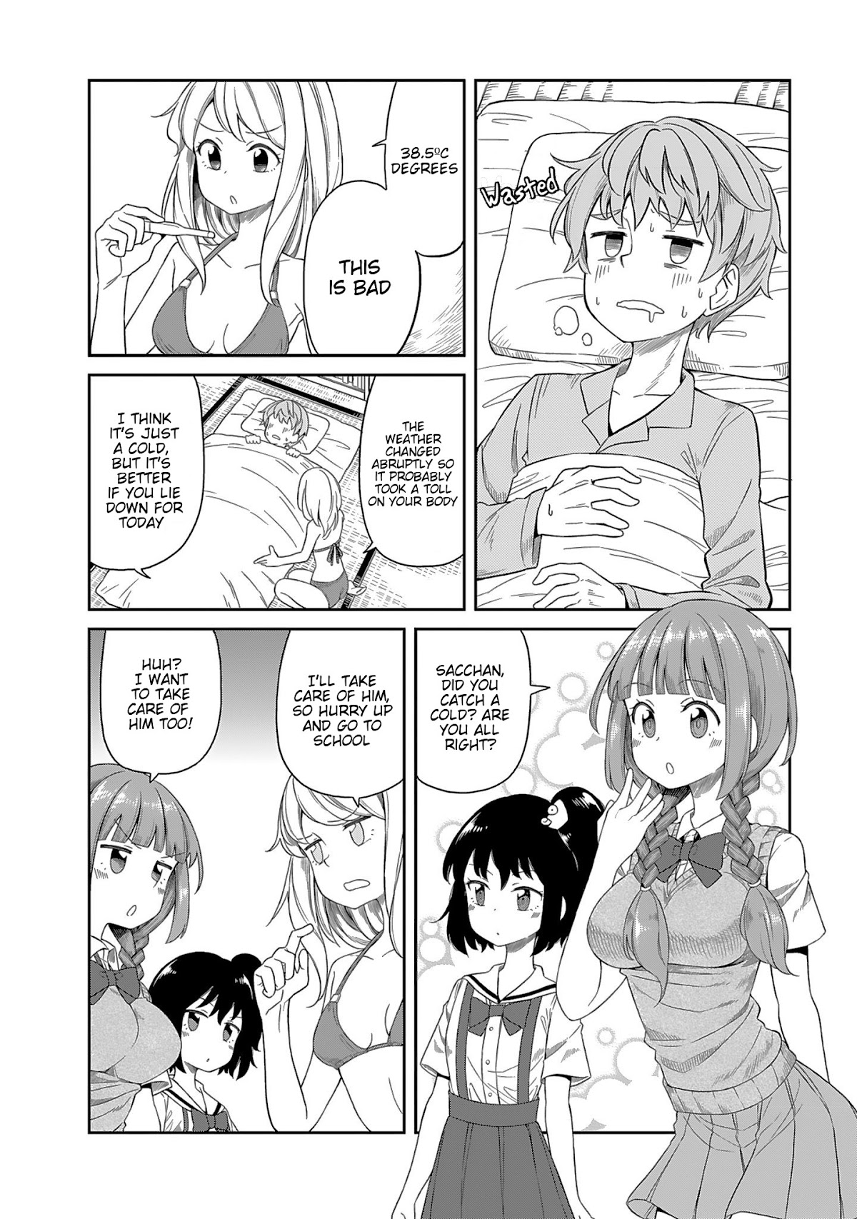 Hinomoto Sanshimai wa Kamatte Hoshii Chapter 8 page 2 - Chapter 8: Cold Catching Shuffle