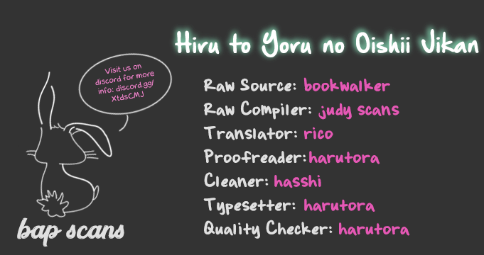 Hiru to Yoru no Oishii Jikan Chapter 11.1 page 1 - Chapter 11.1
