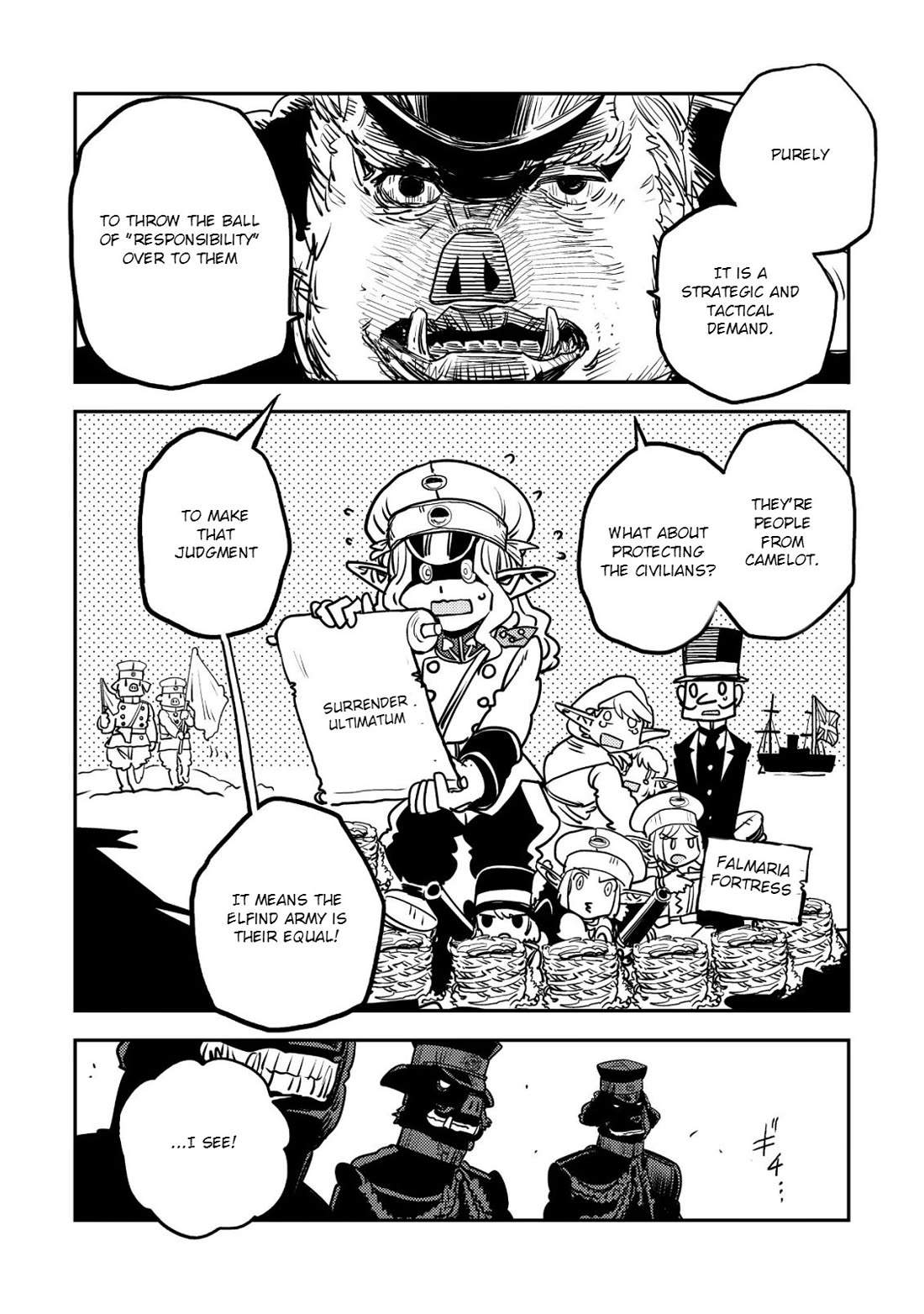 History of the Kingdom of the Orcsen: How the Barbarian Orcish Nation Came to Burn Down the Peaceful Elfland Chapter 18 page 31 - Chapter 18: The Siege of Falmaria