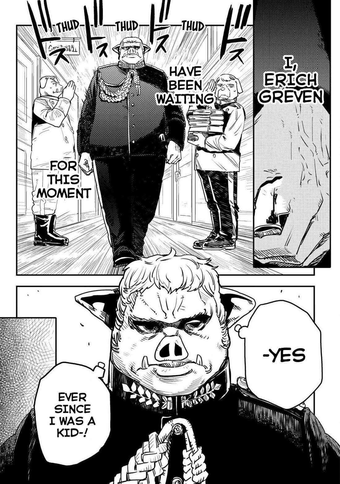 History of the Kingdom of the Orcsen: How the Barbarian Orcish Nation Came to Burn Down the Peaceful Elfland Chapter 9 page 22 - Chapter 9: The Fierce Boars