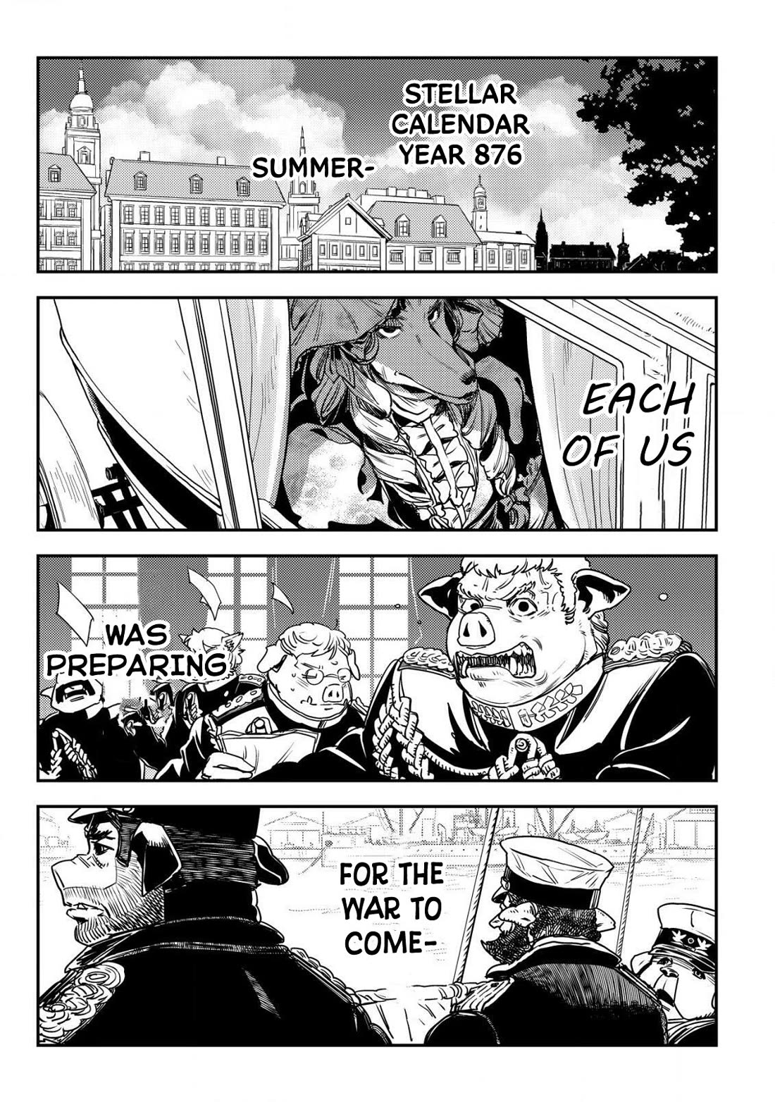 History of the Kingdom of the Orcsen: How the Barbarian Orcish Nation Came to Burn Down the Peaceful Elfland Chapter 9 page 46 - Chapter 9: The Fierce Boars