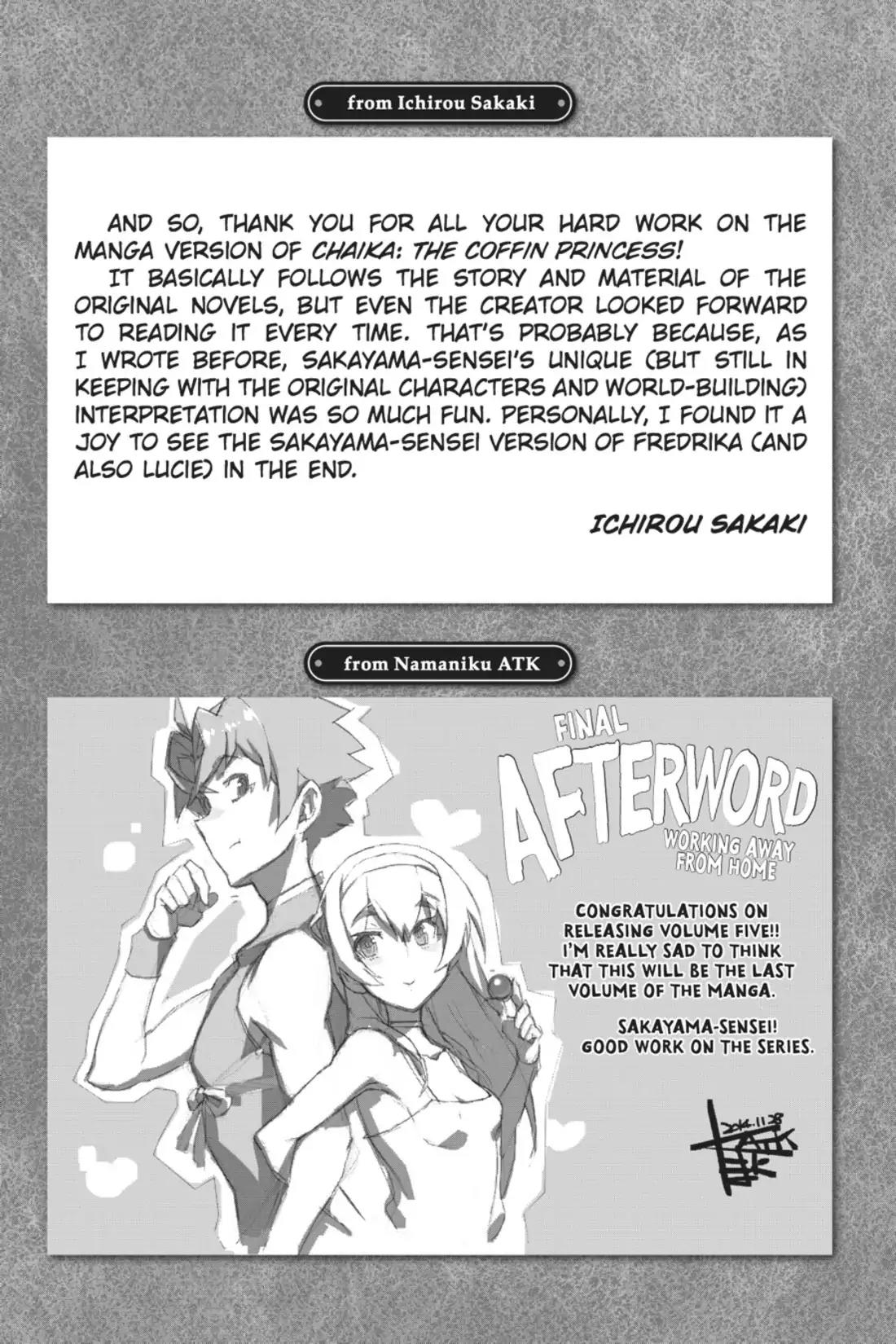 Hitsugime no Chaika Chapter 31.5 page 1 - Vol.5 Afterword [END]